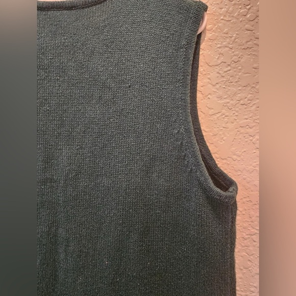 Southern Lady Knit Sweater Vest Size L Green Button up Birds Cardinal Grannycore - Picture 5 of 6